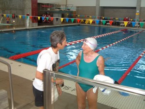 Mom winning gold medals at the Senior Olympics in 2005